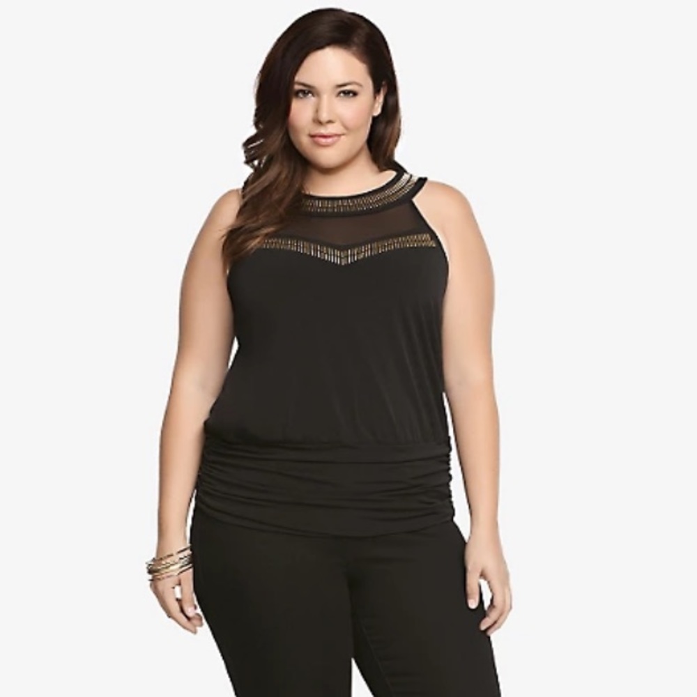 Torrid Studded Mesh Halter Top